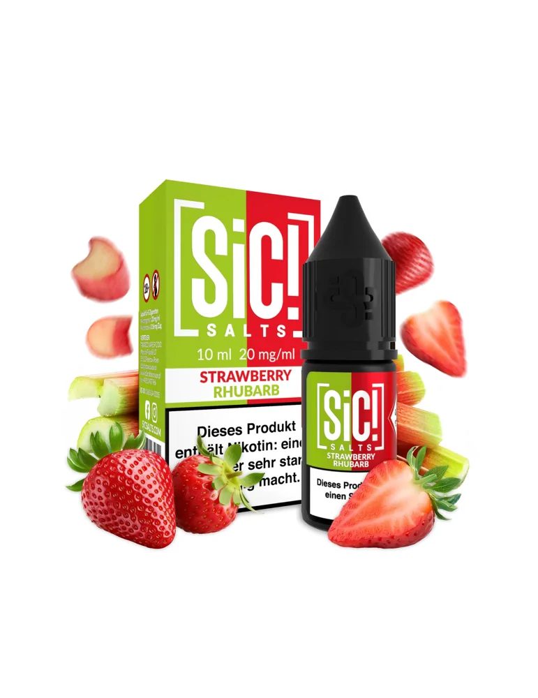 Sic! Nic Salt Strawberry Rhubarb 20mg 10ml E liquid