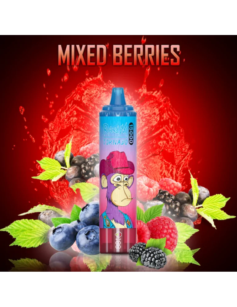 Tornado 15000 puffs Mixed Berries 20mg - RandM Disposable Vape