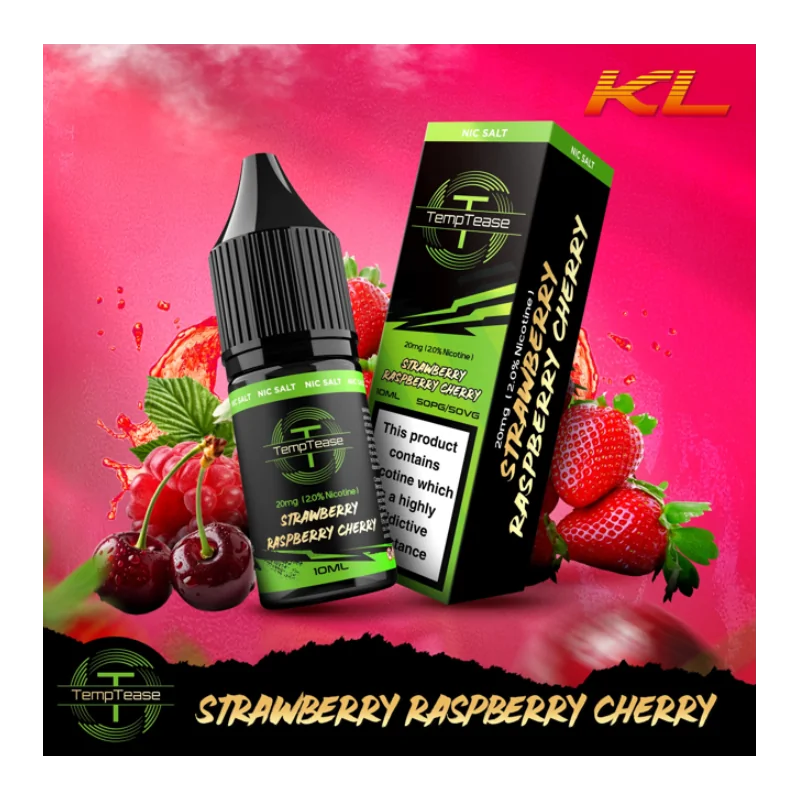 TempTease Nic Salt Strawberry Raspberry Cherry 20mg 10ml E liquid