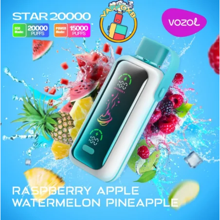 Vozol Star 20000 puffs Raspberry Apple Watermelon Pineapple 5% Disposable Vape