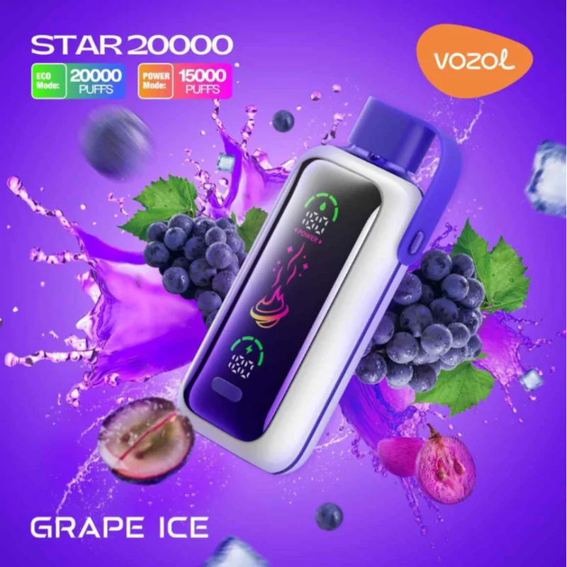 Vozol Star 20000 puffs Grape Ice 5% Disposable Vape