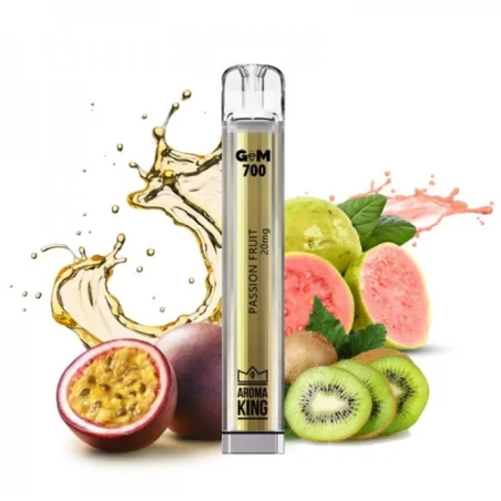 Puff Gem 700 puffs Passion Fruit Kiwi Guava 20mg - Aroma King Disposable Vape