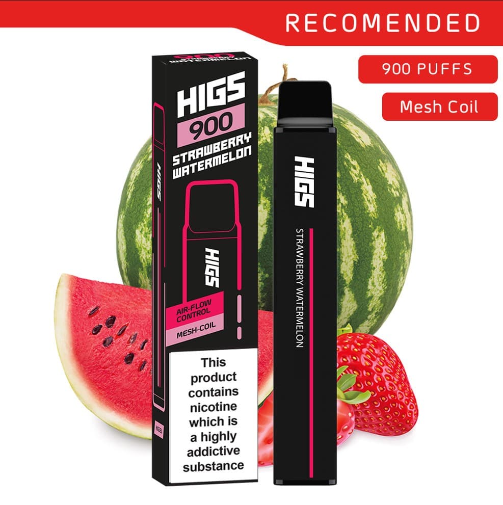 HIGS XL Strawberry Watermelon Mesh-Coil 20mg 900 Puffs Disposable Vape