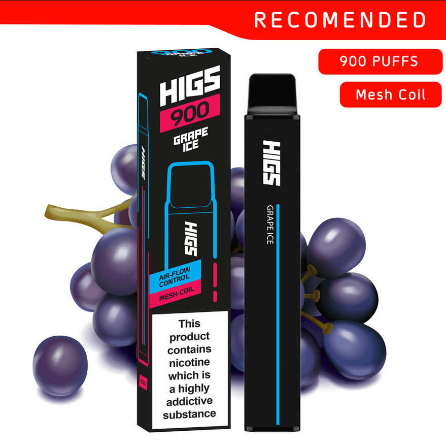 HIGS XL Grape Ice 900puffs ZERO Nicotine Mesh-Coil disposable e cigarette