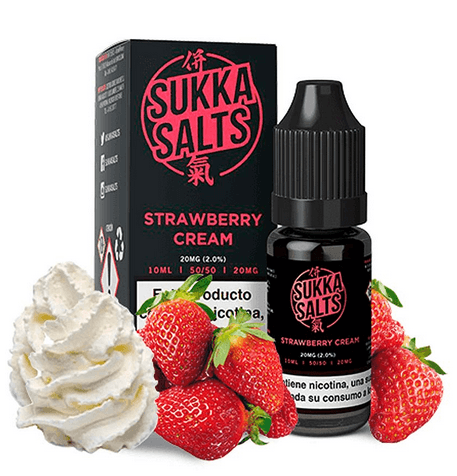 Sukka Black NicSalt Salts Strawberry Cream 10 mg 10 ml E-væske