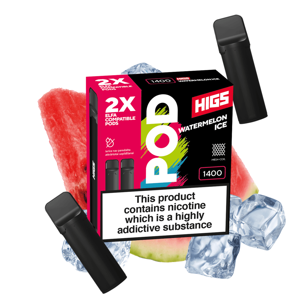 HIGS VAPE POD CARTRIDGE Watermelon Ice 4ml 20mg 1400puff 2pcs