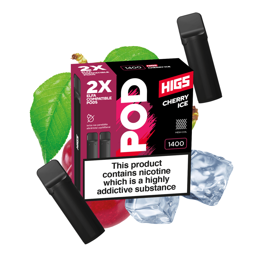 HIGS VAPE POD CARTRIDGE Cherry Ice 4ml 20mg 1400puff 2pcs