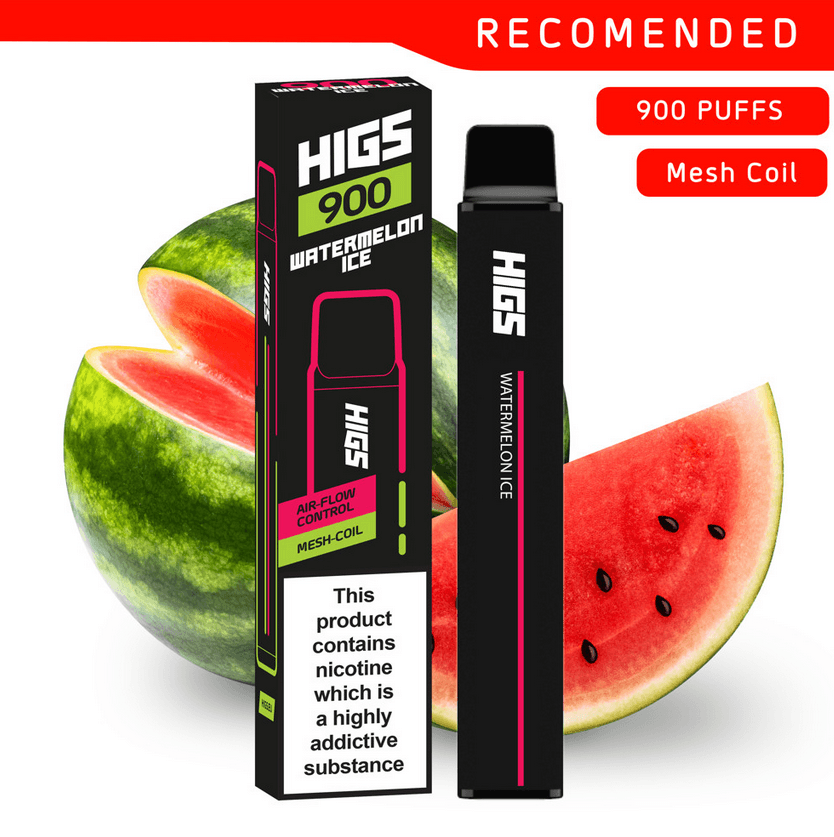 HIGS XL 900puffs ZERO Nicotine Watermelon Ice Mesh-Coil disposable vape