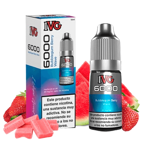IVG 6000 Bubblegum Berry Wave 10 ml 10 mg Salt E-Liquid