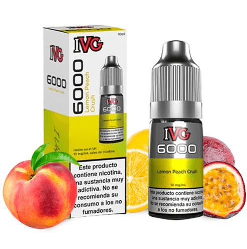 Ivg 6000 Lemon Peach Crush 10 ml 20 mg Salt E-liquid