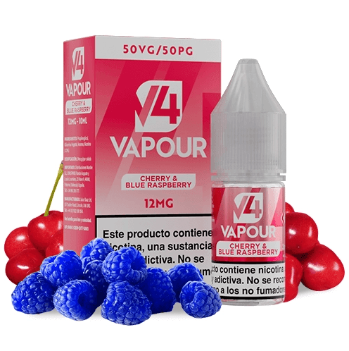 V4 Vapour Cherry Blue Raspberry 10 ml 12 mg E-væske