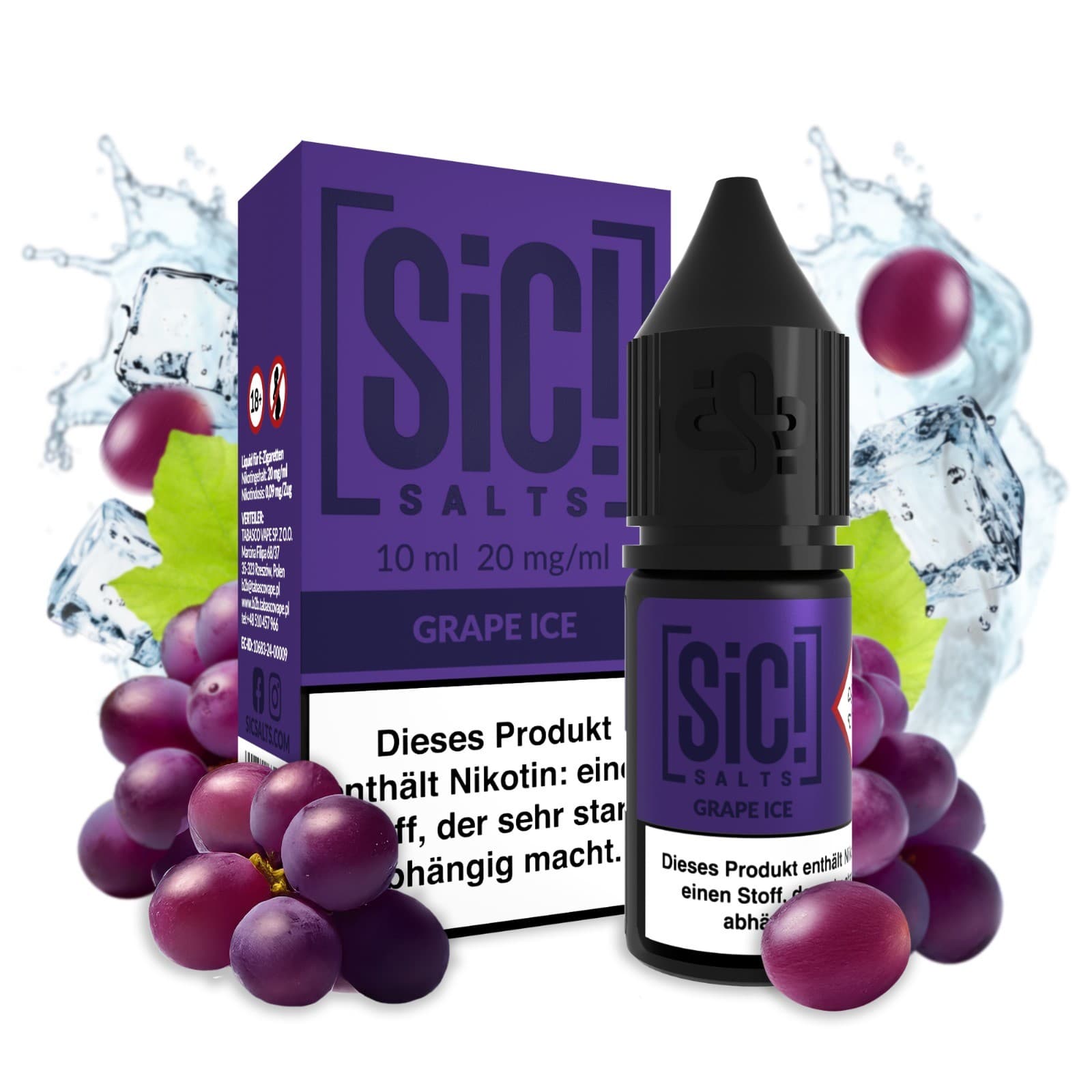 Sic! Nic Salt Grape Ice 20mg 10ml E liquid