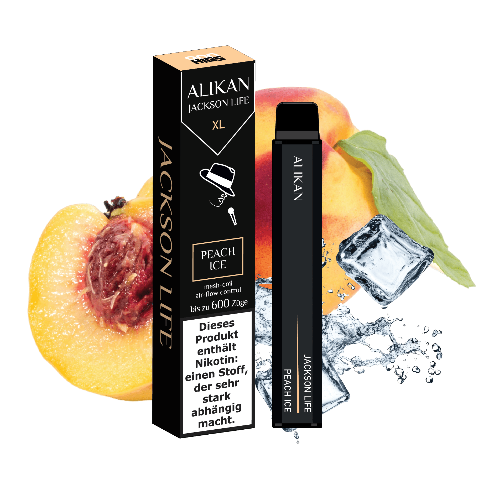 HIGS Alikan Peach Ice 20mg 600 puffs Disposable Vape