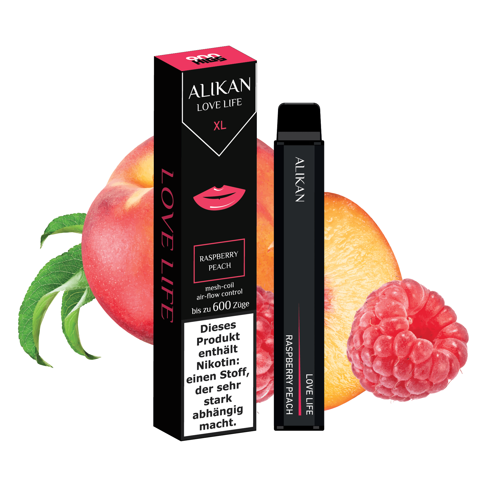 HIGS Alikan Raspberry Peach 20mg 600 puffs Disposable Vape