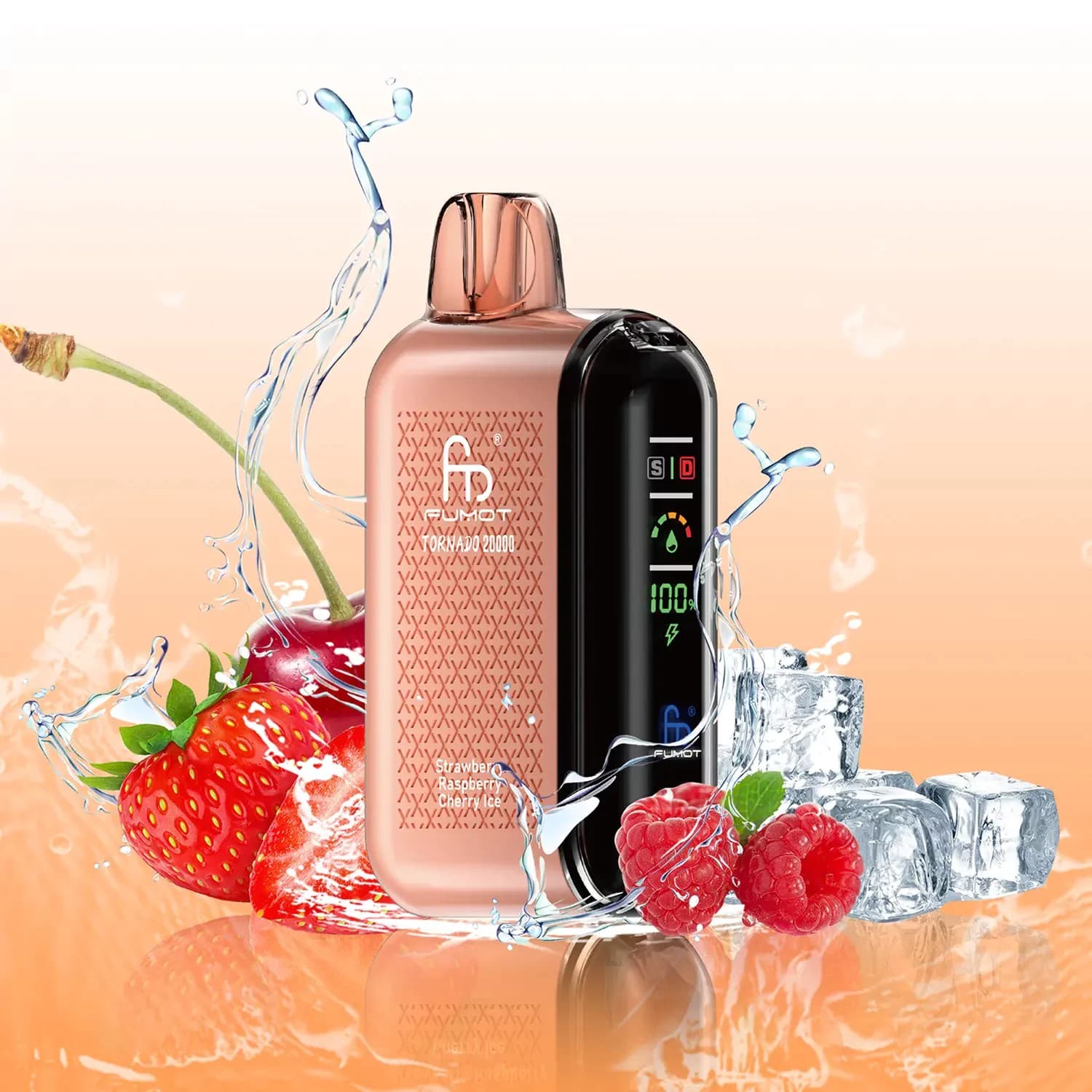 RandM Tornado Strawberry Raspberry Cherry Ice 20000 puffs 20mg Disposable Vape