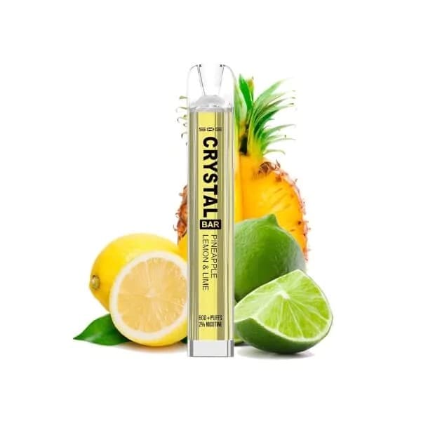 600puffs Crystal Bar Pineapple Lemon Lime Disposable Vape Mesh 20mg