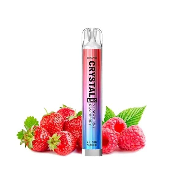 600puffs Crystal Bar Strawberry Raspberry Disposable Vape Mesh 20mg