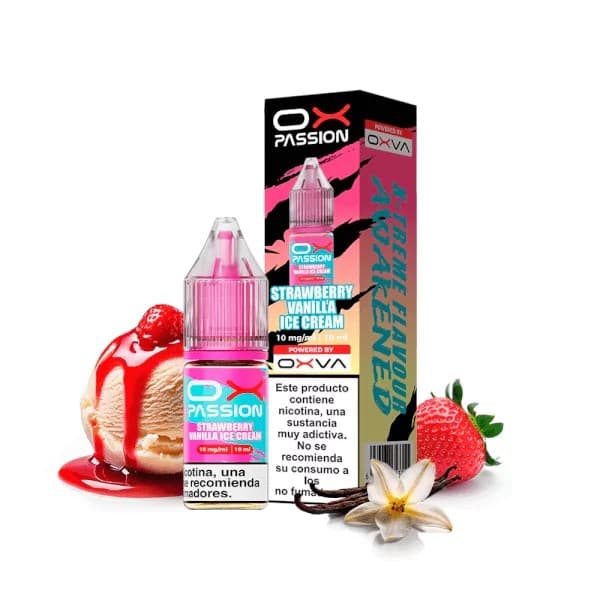 Nic Salts Oxva Ox Passion Strawberry Vanilla Ice Cream 20mg 10ml E liquid