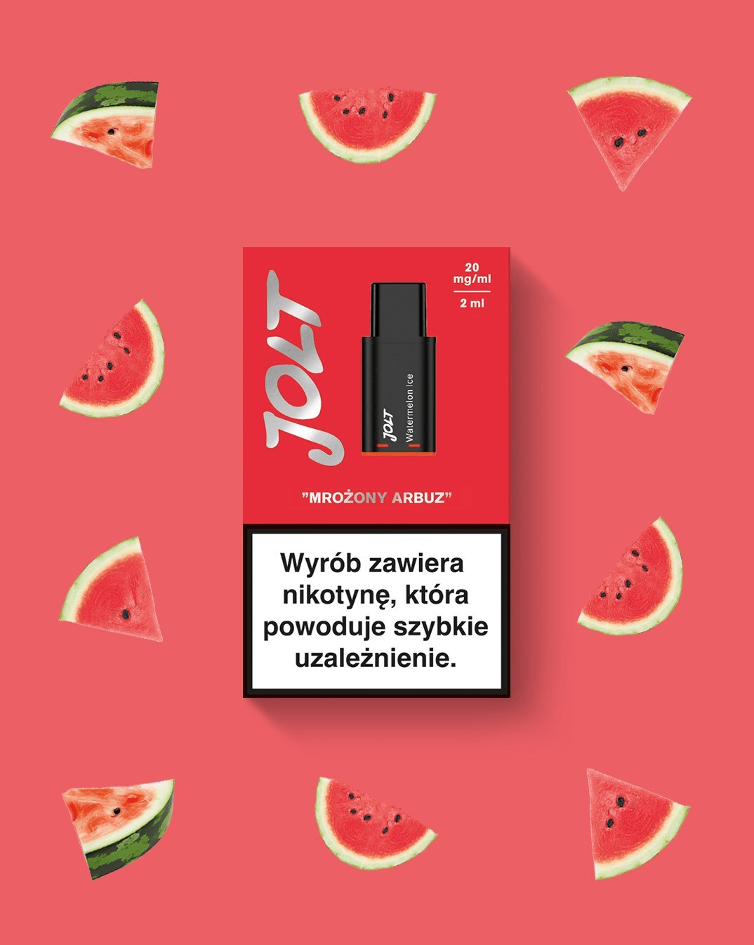 Vape Cartridge JOLT Watermelon Ice 2ml 600puffs 20mg