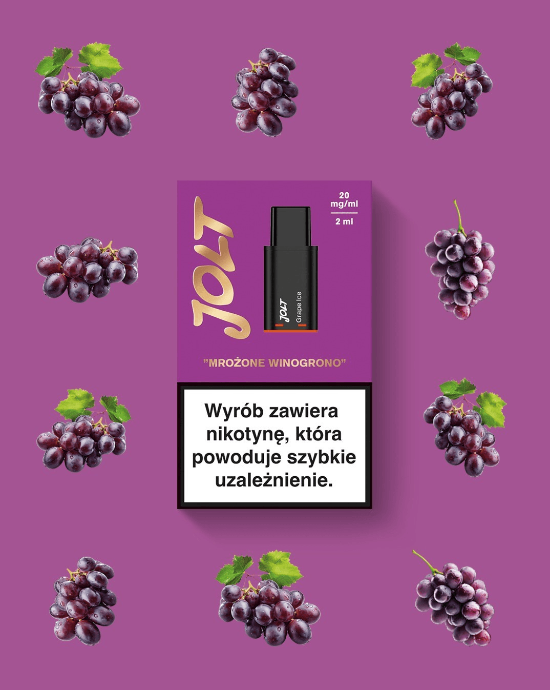 Vape Cartridge JOLT Grape Ice 2ml 600puffs 20mg