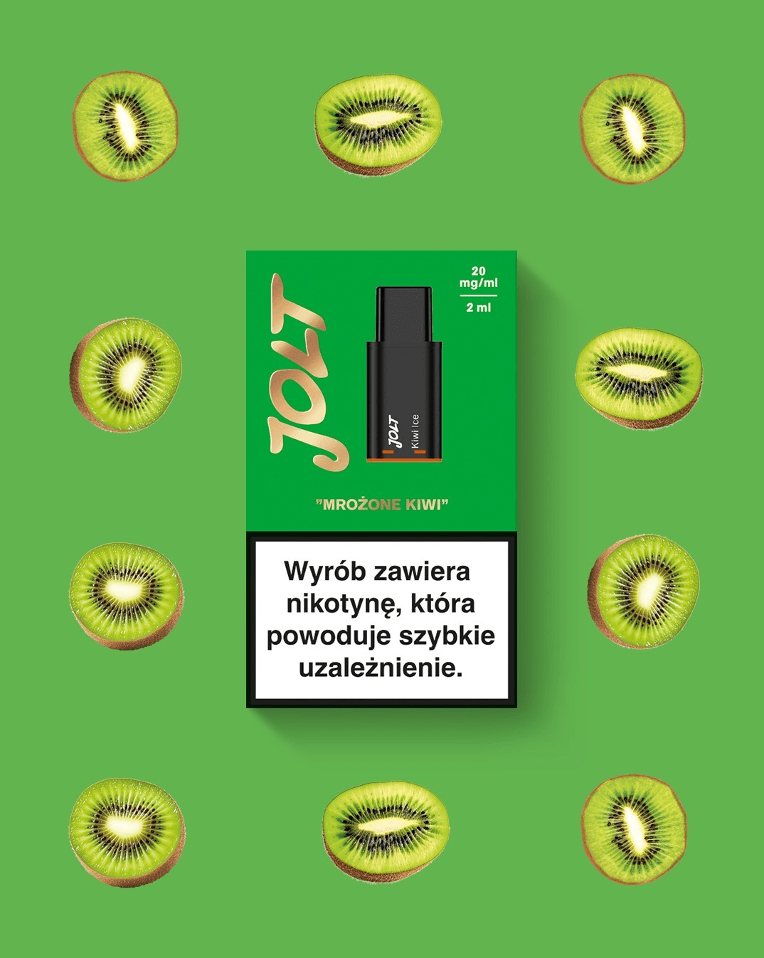Vape Cartridge JOLT Kiwi Ice 2ml 600puffs 20mg