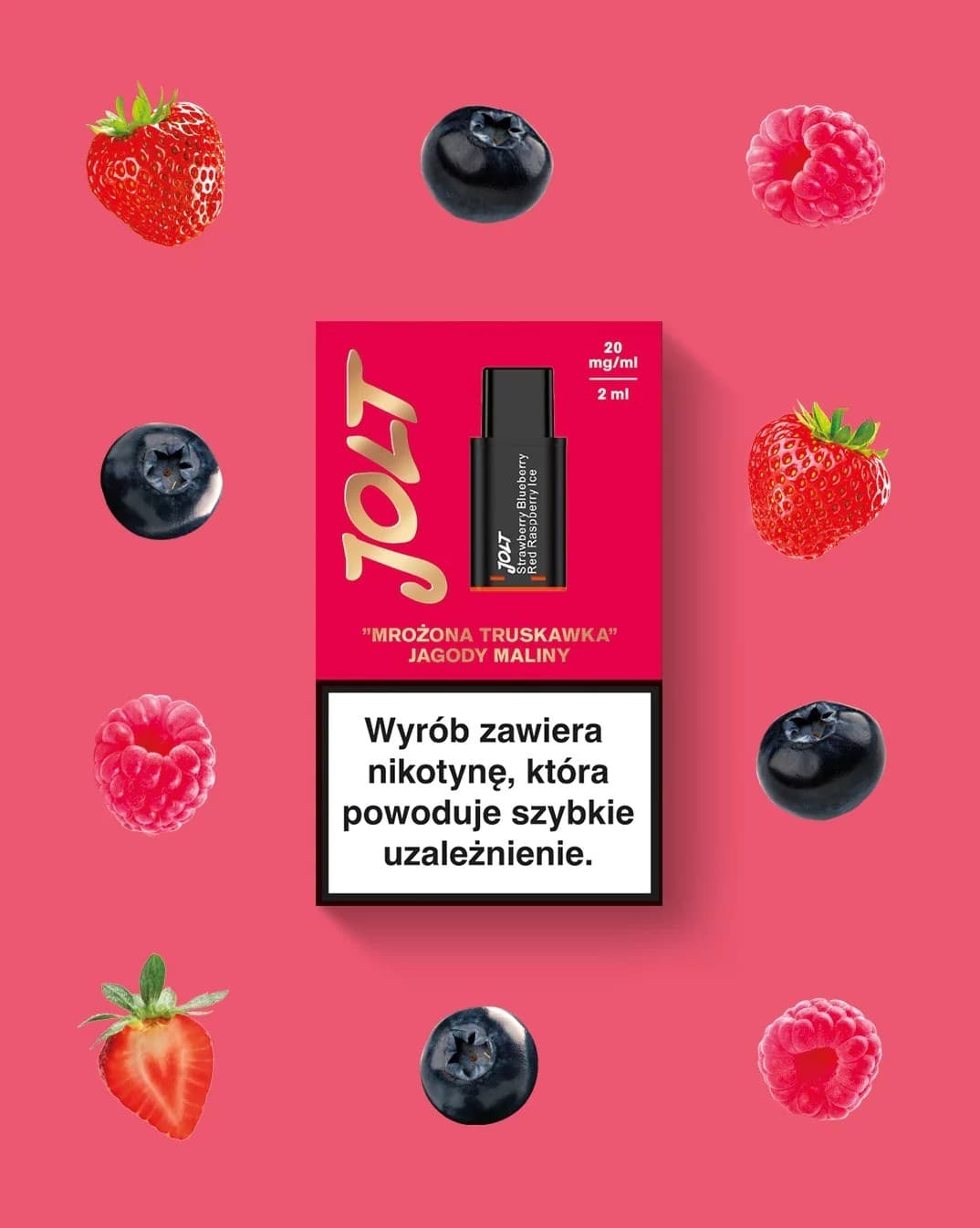 Vape Cartridge JOLT Strawberry Blueberry Red Raspberry Ice 2ml 600puffs 20mg