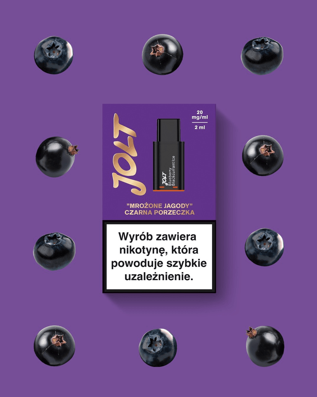 Vape Cartridge JOLT Blueberry Blackcurrant Ice 2ml 600puffs 20mg