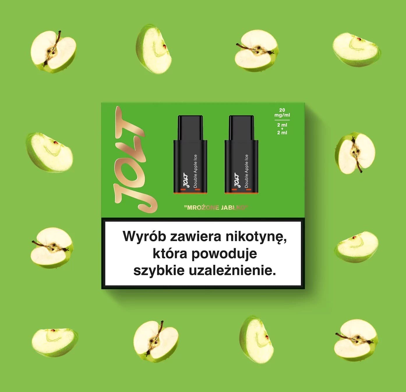 Vape Cartridge JOLT Double Apple Ice 2ml 1200puffs 20mg 2pcs