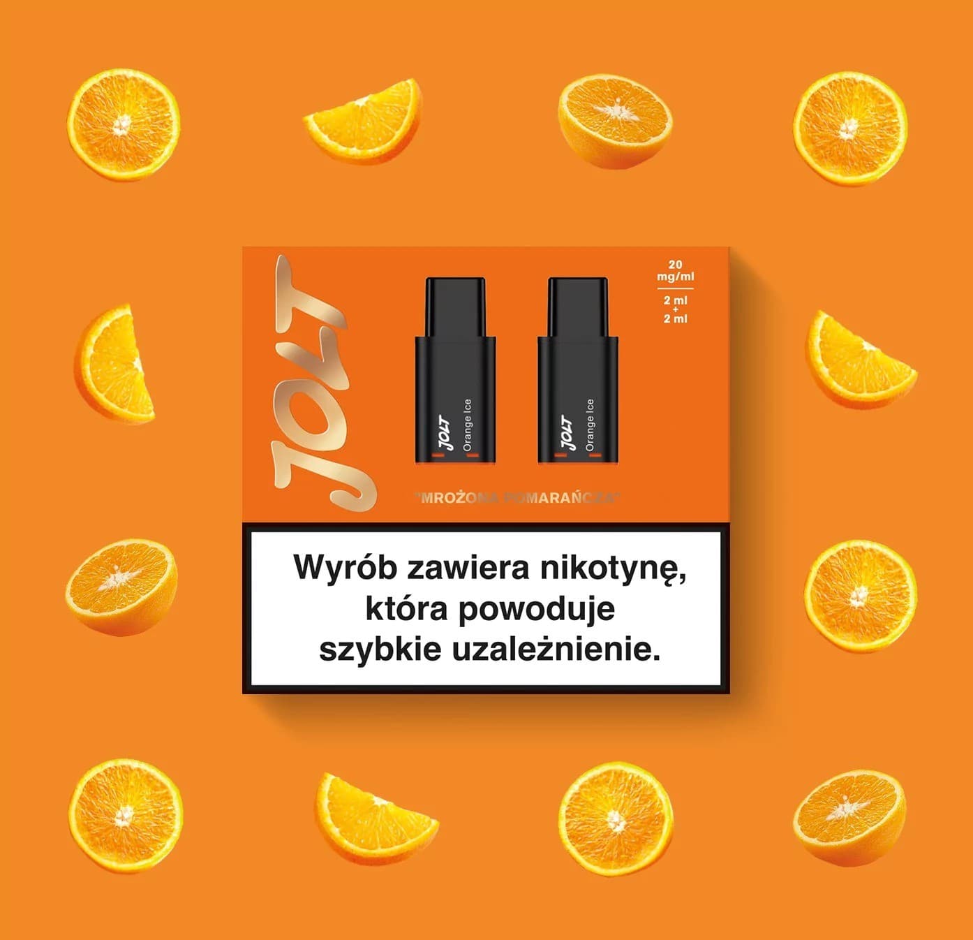 Vape Cartridge JOLT Orange Ice 2ml 1200puffs 20mg 2pcs