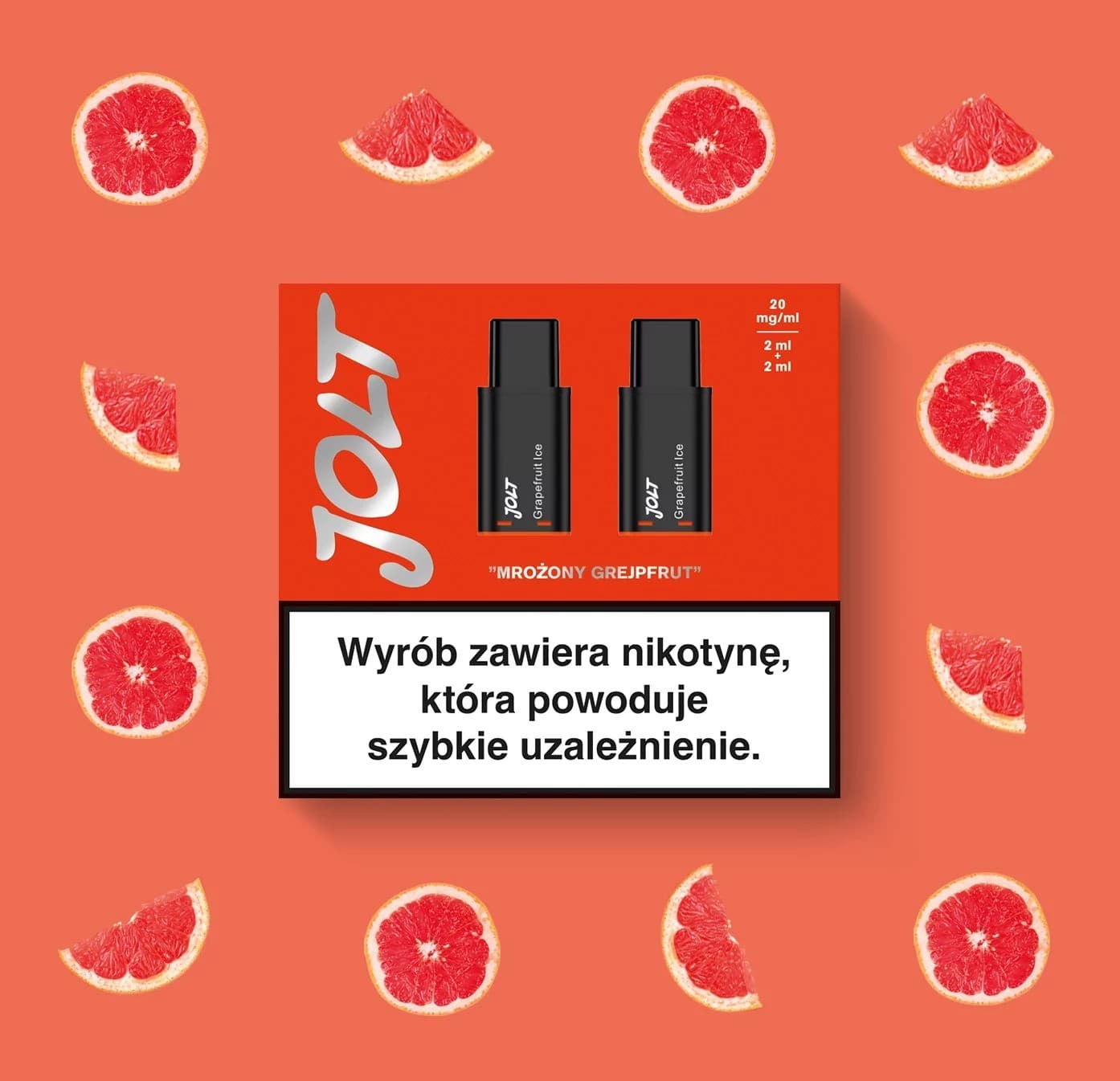 Vape Cartridge JOLT Grapefruit Ice 2ml 1200puffs 20mg 2pcs