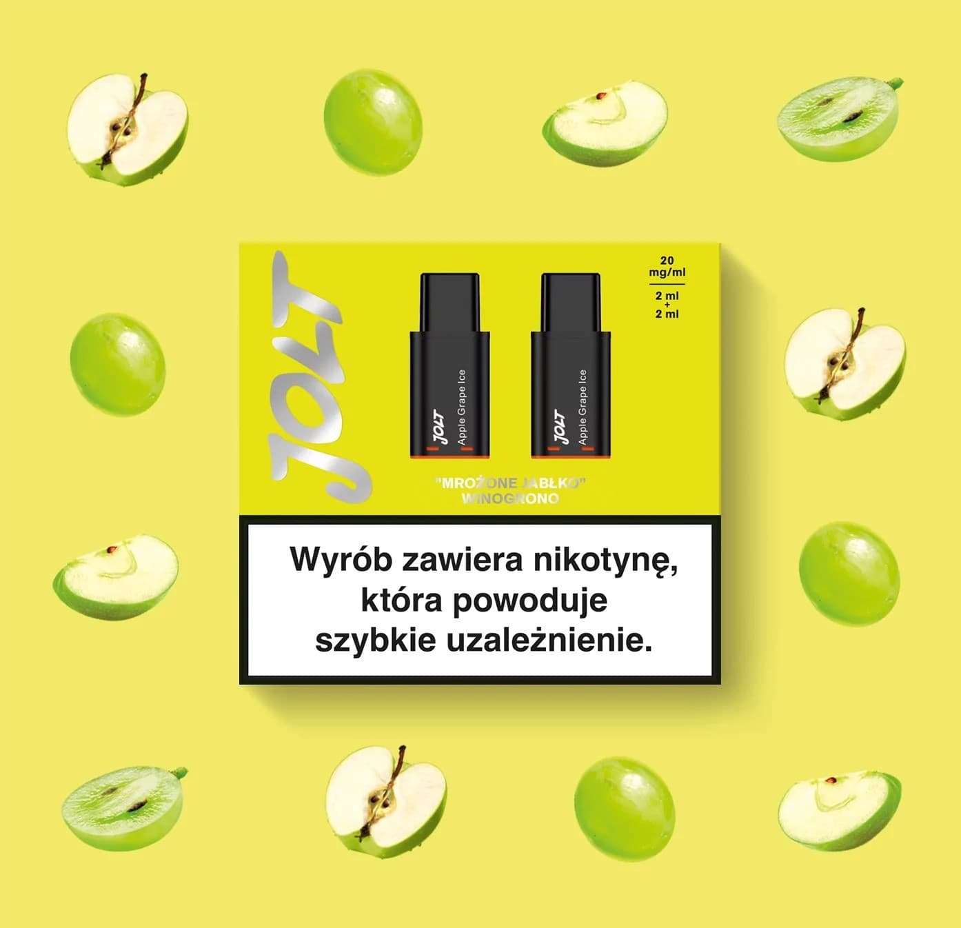 Vape Cartridge JOLT Apple Grape Ice 2ml 1200puffs 20mg 2pcs