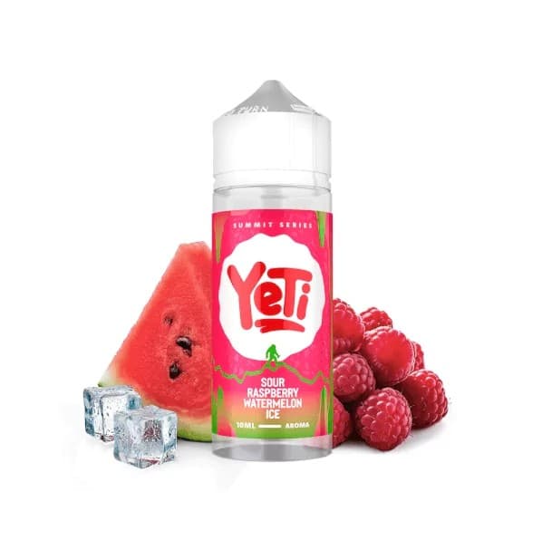 Предварително пълнен никотинов e-liquid Yeti Sour Raspberry Watermelon Ice 3 mg 60/40 120 ml