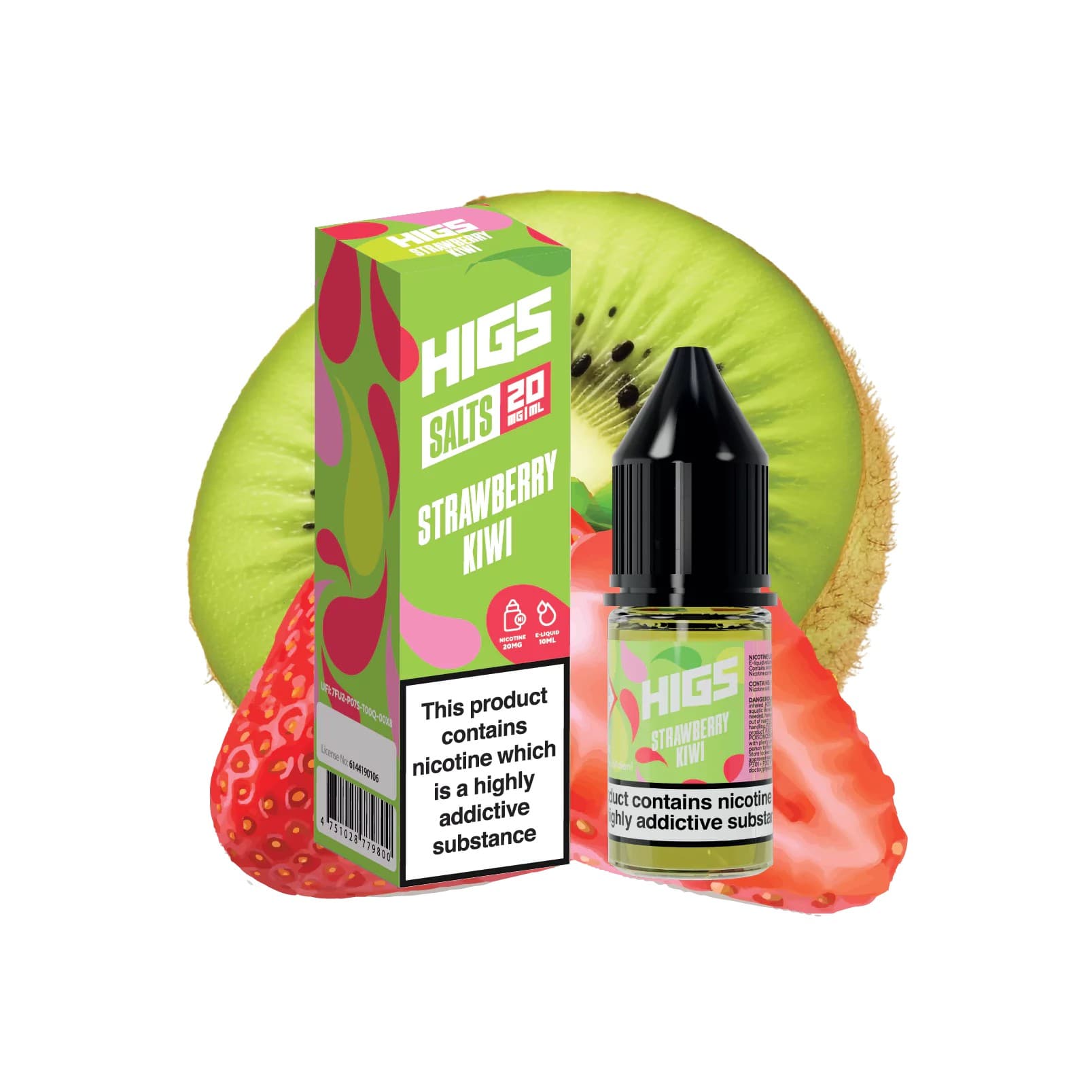 Nic Salt Higs Strawberry Kiwi 20mg 10ml E-liquids