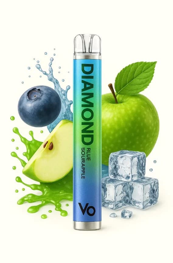 Disposable Vape Blue Sour Apple Vapes Bars Diamond 600 puffs 20mg EXPIRATION DATE 09.07.25.