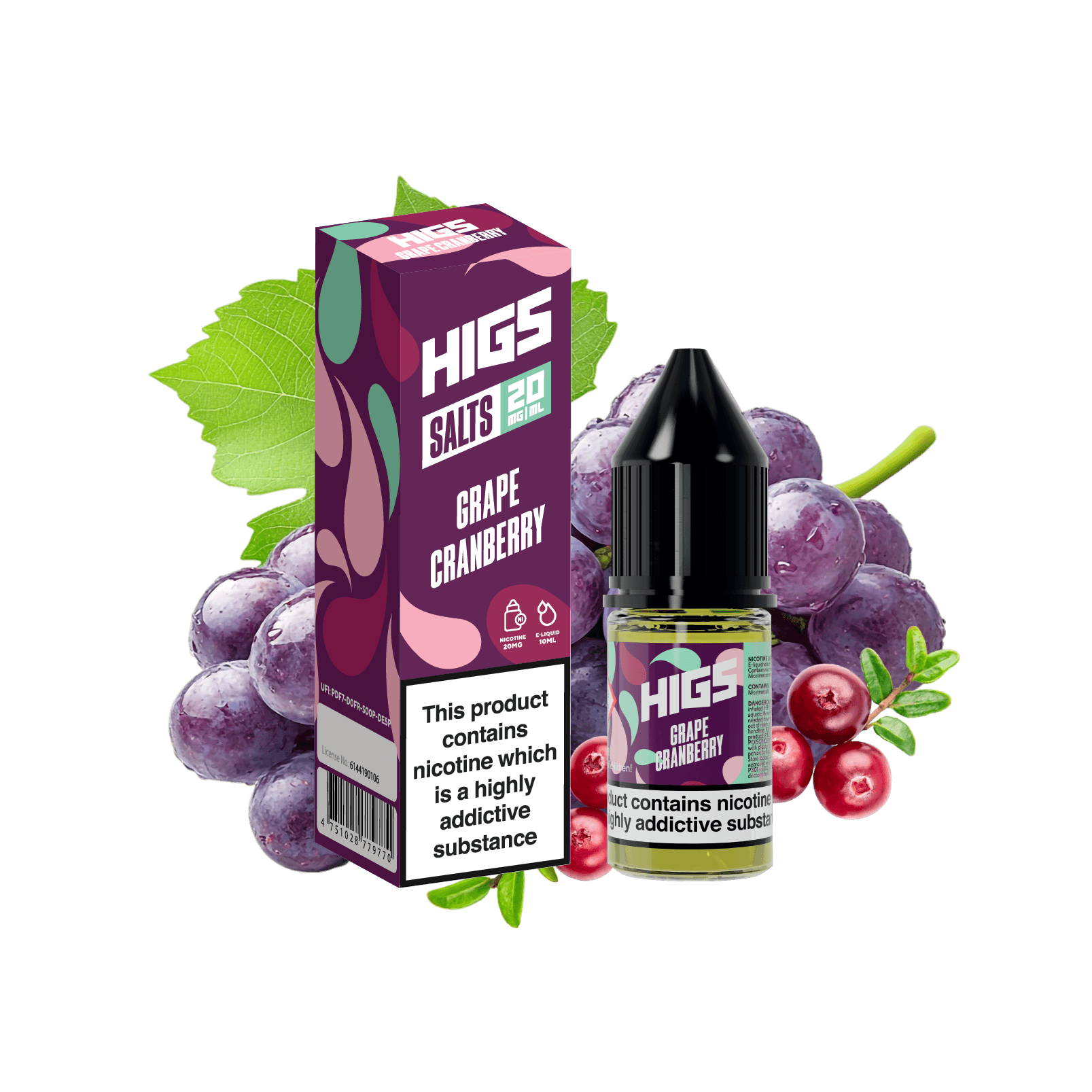 Nic Salt Higs Grape Cranberry 20 mg 10 ml E-liquids