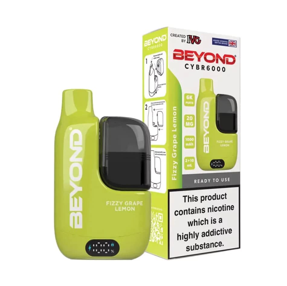 IVG Beyond CYBR 20mg 6000 puffs Fizzy Grape Lemon Disposable Vape
