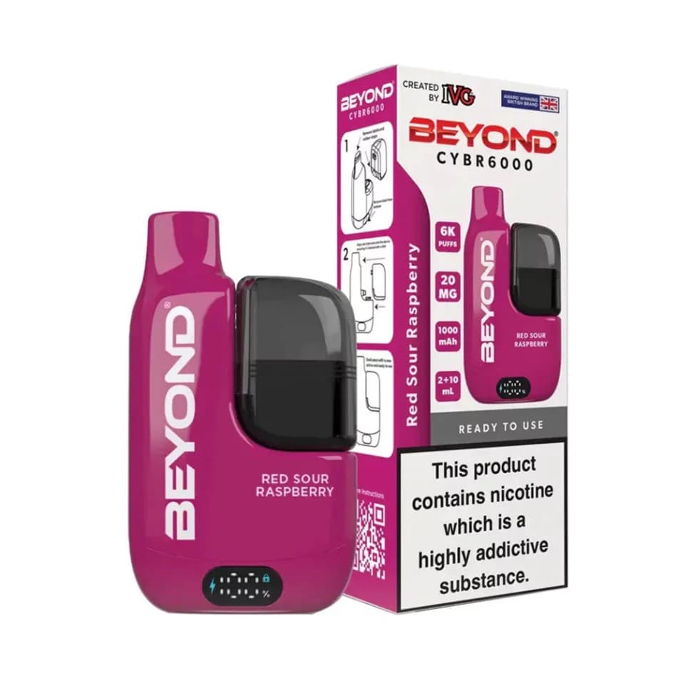 IVG Beyond CYBR 20mg 6000 puffs Red Sour Raspberry Disposable Vape
