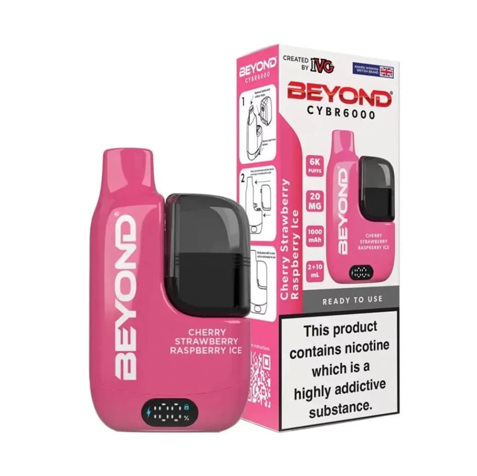 IVG Beyond CYBR 20mg 6000 puffs Cherry Strawberry Raspberry Ice Disposable Vape