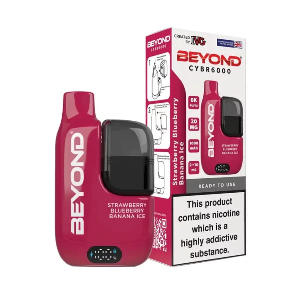 IVG Beyond CYBR 20mg 6000 puffs Strawberry Blueberry Banana Ice Disposable Vape