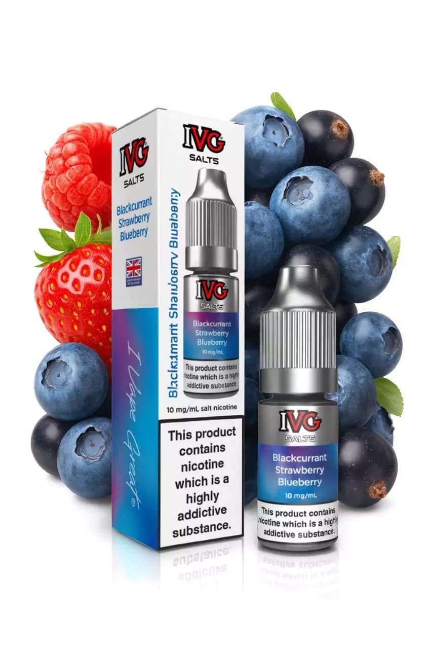 NicSalt IVG Blackcurrant Strawberry Blueberry 20 mg E-væske 10 ml
