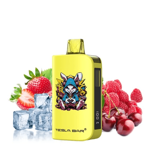 Disposable Vape Strawberry Raspberry Cherry Ice 20mg 10000 puffs Tesla Bar