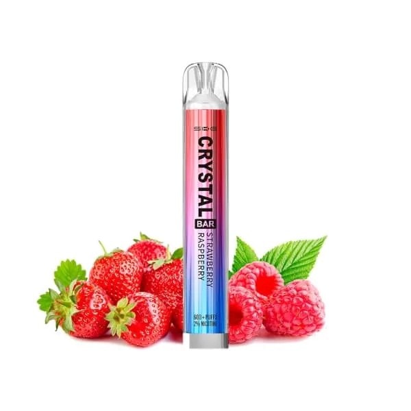 600puffs Crystal Bar Strawberry Raspberry Disposable Vape Mesh 20mg