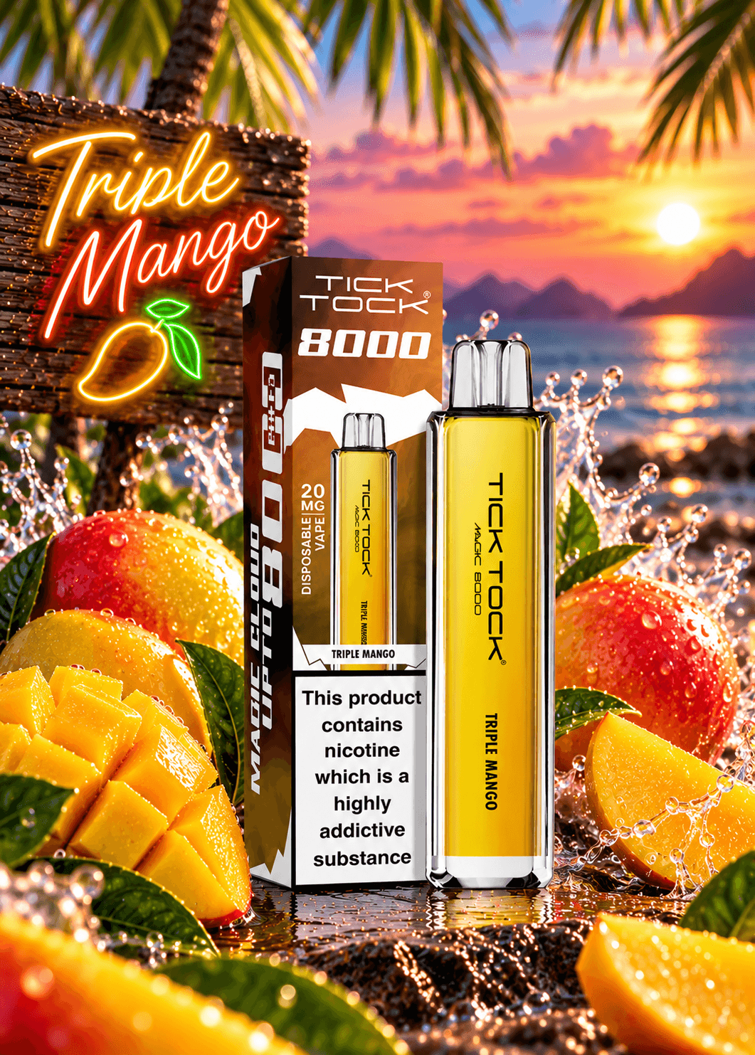 Tick Tock Triple Mango 8000 puffs 20mg Disposable Vape