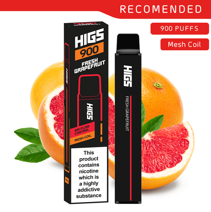 HIGS XL Fresh Grapefruit Mesh-Coil 20mg 900 Puffs Disposable Vape