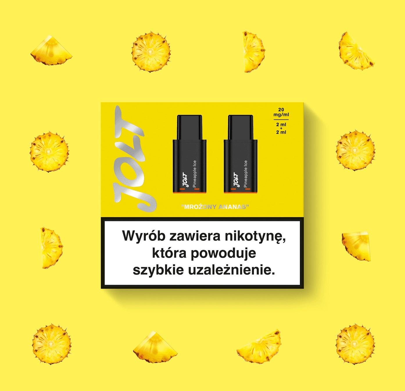 Vape Cartridge JOLT Pineapple Ice 2ml 1200puffs 20mg 2pcs